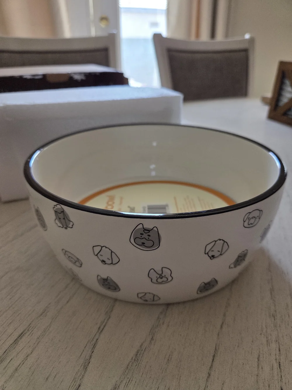 Pearhead Ceramic Dog Bowl Extra Large 8 Cup - Puppy Faces Pattern, XL 64 oz